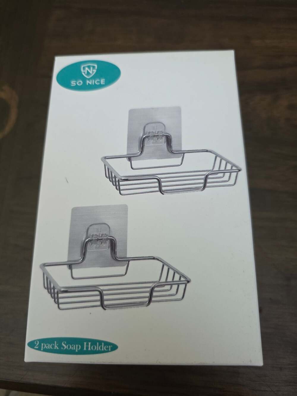 So Nice Stainless Steel Adhesive Wall-Mount Soap Holder - 2 Pack